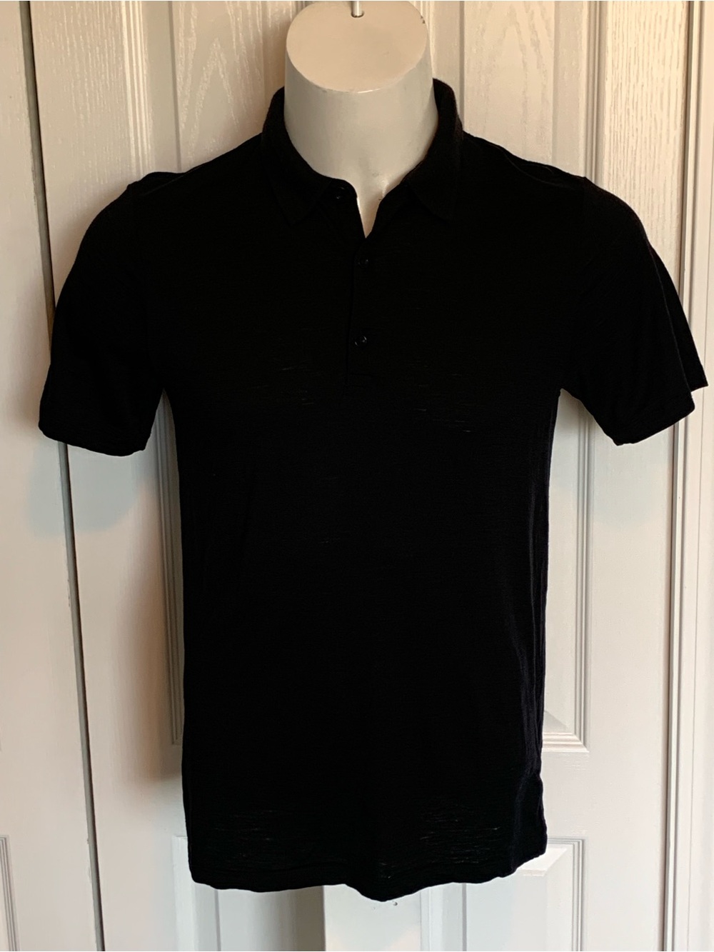 Men's Icebreaker merino wool Black Polo Shirt